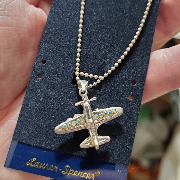 Airplane earrings Austrian crystal Swarovski silver NEW Pilot gift aviator - Picture 5 of 9